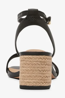 Tommy Hilfiger Sandaler med hæl Leather Ankle Strap Espad Sandal Black Best