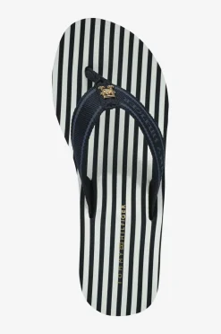 Tommy Hilfiger Sandal med hæl TH Stripes Wedge Beach Sandal Space blue Outlet