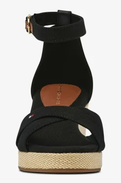Tommy Hilfiger Sandal med hæl Mid Wedge Espad Black Discount
