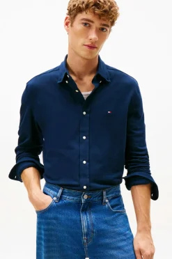 Tommy Hilfiger Skjorte Knit Pique Featherweight Dark night navy Sale