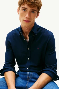 Tommy Hilfiger Skjorte Knit Pique Featherweight Dark night navy Sale