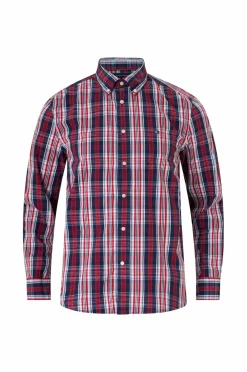 Tommy Hilfiger Skjorter>Skjorte Flex Poplin Medium Check Shirt Preppy navy / check