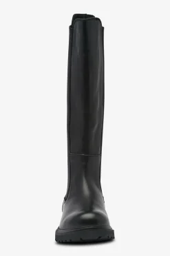 Tommy Hilfiger Støvler TH Lthr Cleated Long Boot Black Clearance