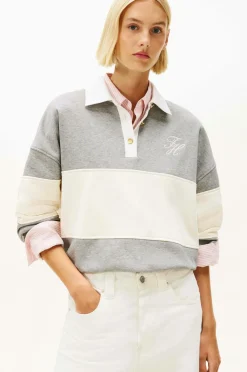 Tommy Hilfiger Sweatshirts & Hoodies>Sweatshirt Gold Btn Rugby Fleece Med heather grey