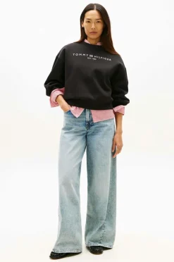 Tommy Hilfiger Sweatshirt Corp Logo Mdrn Black Outlet