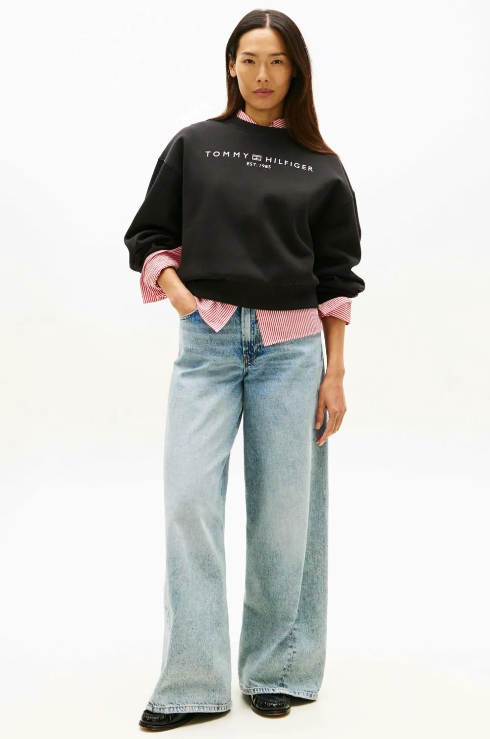 Tommy Hilfiger Sweatshirt Corp Logo Mdrn Black Outlet