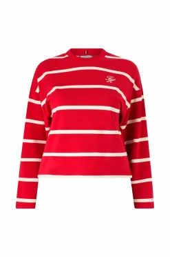 Tommy Hilfiger Curve Sweatshirt Crv TH Script Mdrn Terry Swtshrt Primary red/ calico stp Outlet