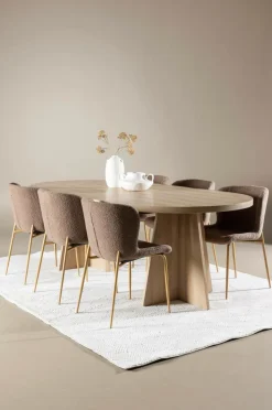 Venture Home Bootcut-spisebord med Modesto-spisebordsstol Brun Outlet