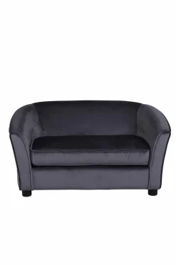 Venture Home Måna Kids Sofa - Black / Dark Grey Velvet Grå sammet
