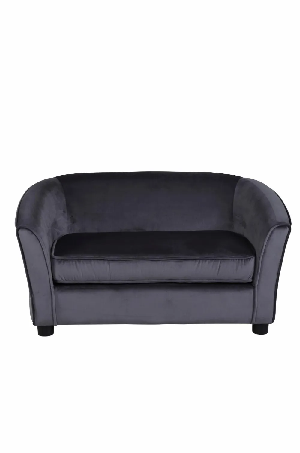 Venture Home Måna Kids Sofa - Black / Dark Grey Velvet Grå sammet