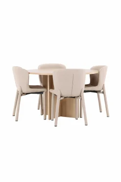 Venture Home Spisebord Strada med Astoria-stol Beige
