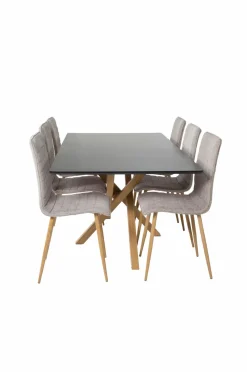 Venture Home Spisebordssæt Piazza med stole Windu Lysegrå Online