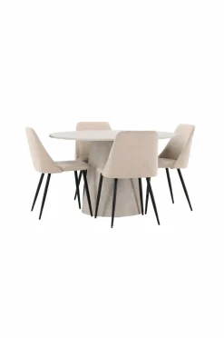 Venture Home Spisebord Lanzo med stol Night Beige New