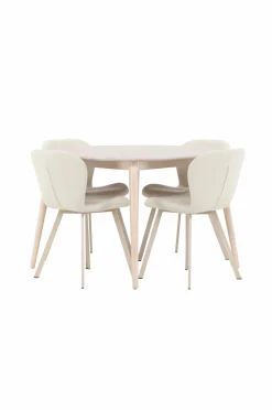 Venture Home Spisebord Flora med Lilja-stol Beige New