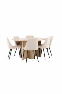 Venture Home Spisebord Strada med stol Night Beige Sale
