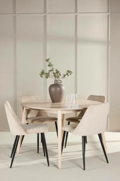 Venture Home Spisebord Flora med stol Night Beige Sale