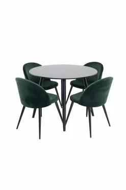 Venture Home Spisebordssæt Plaza med stole fløjl Grå Best