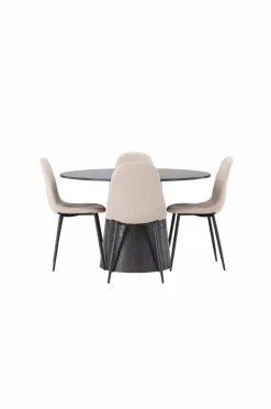 Venture Home Spisegrupper>Spisegruppe Lanzo med 4 stole Polar Black
