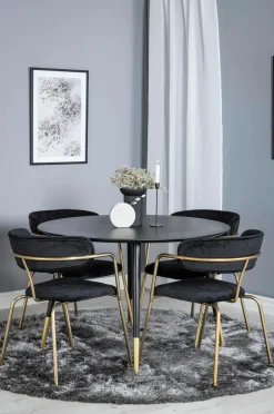 Venture Home Spisegrupper>Spisegruppe Dipp med 4 stk. stole Arrow Black