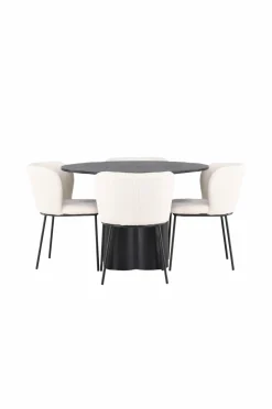 Venture Home Spisegrupper>Spisegruppe Olivia med 4 stole Edina White