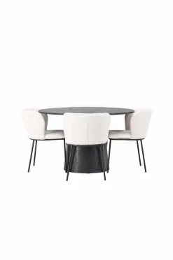 Venture Home Spisegrupper>Spisegruppe Lanzo med 4 stole Edina Black