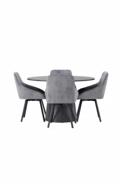 Venture Home Spisegrupper>Spisegruppe Lanzo med 4 stole Rosie Black, dark grey