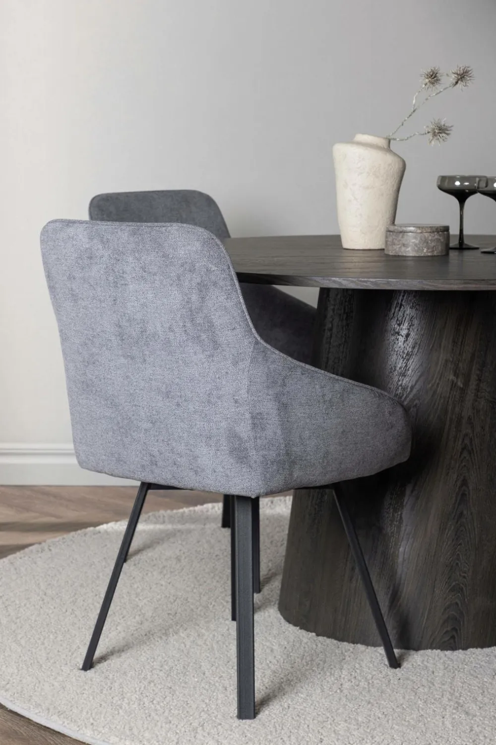 Venture Home Spisegrupper>Spisegruppe Lanzo med 4 stole Rosie Black, dark grey