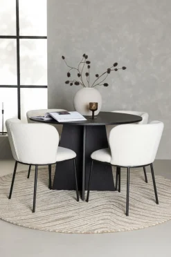 Venture Home Spisegrupper>Spisegruppe Bootcut med 4 stk. stole Edina White