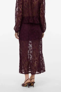 Vero Moda Maxi nederdel vmMeta Lace HW Ankle Winetasting Sale