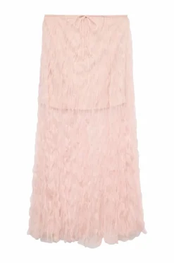 Vero Moda Maxi nederdel vmCaralia HW Mesh Skirt Sepia rose Hot
