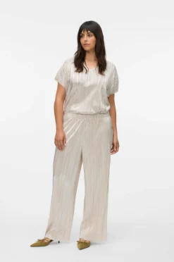 Vero Moda Curve Bukser>Bukser vmcDuvi HW Wide Pant Jrs Btq Cur GA Silver colour