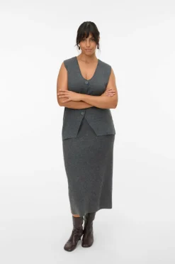 Vero Moda Curve Nederdele>Nederdel vmcBrisa NW 7/8 Medium grey melange