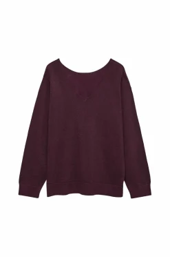 Vero Moda Curve Trøjer & Cardigans>Pullover vmChappyglitter LS 2way Pull Boo CU Winetasting