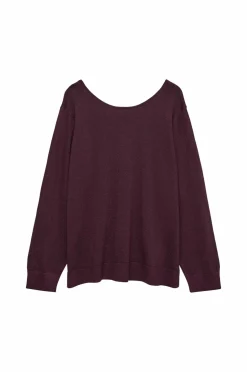Vero Moda Curve Trøjer & Cardigans>Pullover vmChappyglitter LS 2way Pull Boo CU Winetasting