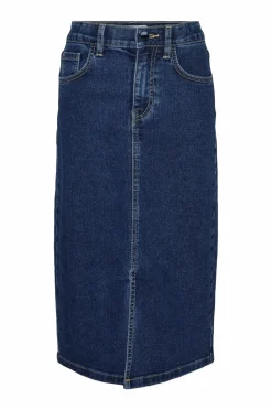 Vero Moda Girl Nederdele>Cowboynederdel vmHeather Calf Denim Skirt Girl Medium blue denim