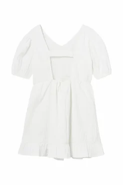 Vero Moda Girl Kjoler>Kjole vmSui SS Short Dress Wvn Snow white