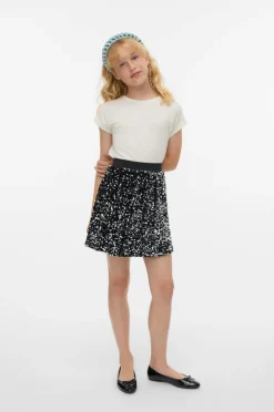 Vero Moda Girl Nederdel Vmbella Sequin Skirt Jrs Grl Black Discount