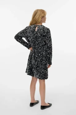 Vero Moda Girl Pailletkjole vmBella LS Sequin Jrs Grl Black Outlet