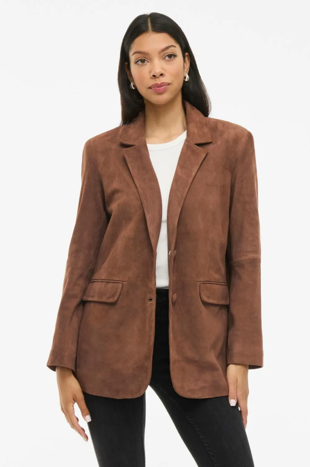 Vila Blazere & Veste>Blazer i ruskind viSuede L/S Downtown brown