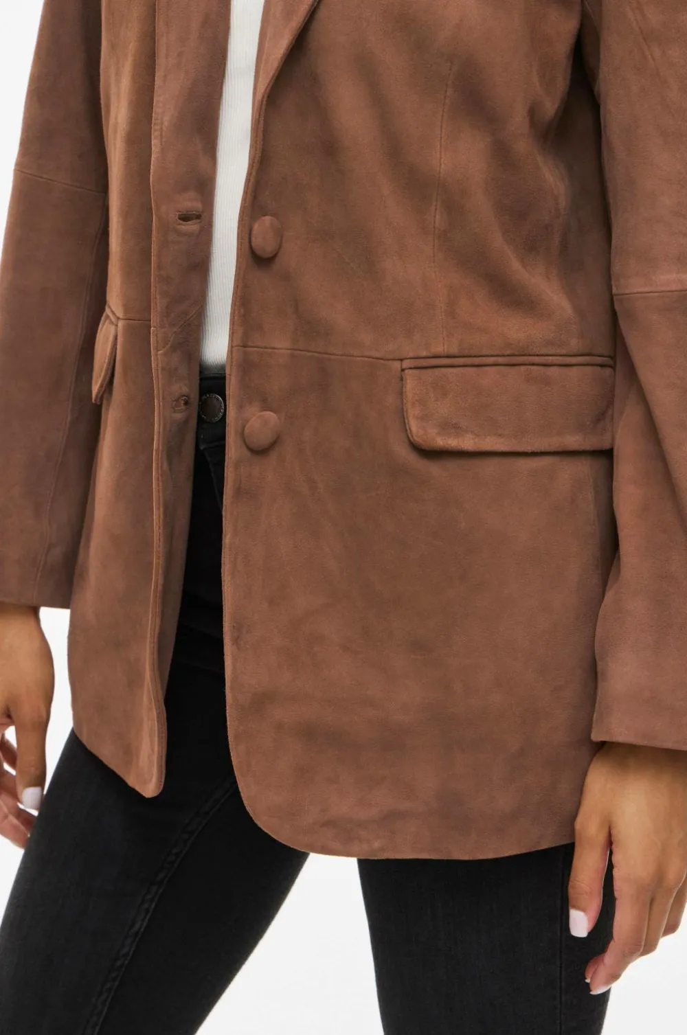 Vila Blazere & Veste>Blazer i ruskind viSuede L/S Downtown brown