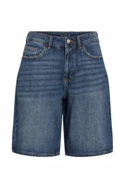 Vila Denimshorts viJaf RW Bermuda Shorts Mbd/bfs Medium blue denim Clearance