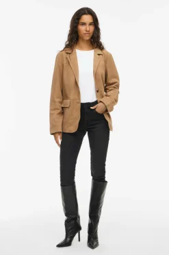 Vila Habitjakke viIda L/S Suede Blazer Toasted coconut New
