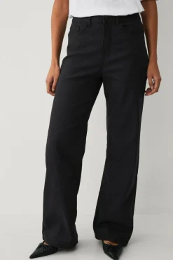 Vila Jeans>Jeans viFreya HW Coated Wide Black beauty