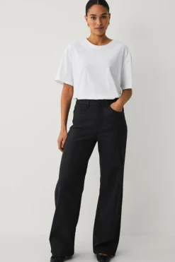 Vila Jeans>Jeans viFreya HW Coated Wide Black beauty