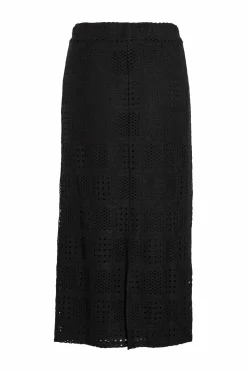 Vila Nederdele>Nederdel viNovira HW Midi Skirt Black beauty