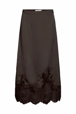 Vila Nederdele>Nederdel viSabel HW Midi Lace Detail Chocolate brown