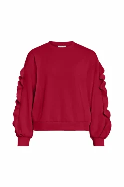 Vila Sweatshirt viMentina Flounce O-neck L/S Jester red Hot