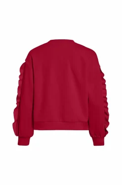 Vila Sweatshirt viMentina Flounce O-neck L/S Jester red Hot