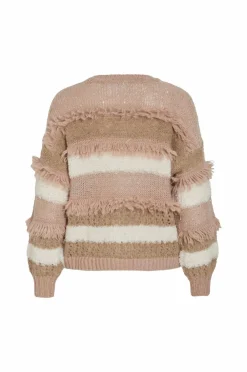 Vila Trøje viTuri O-neck L/S Sequin Knit Top Natural melange Sale