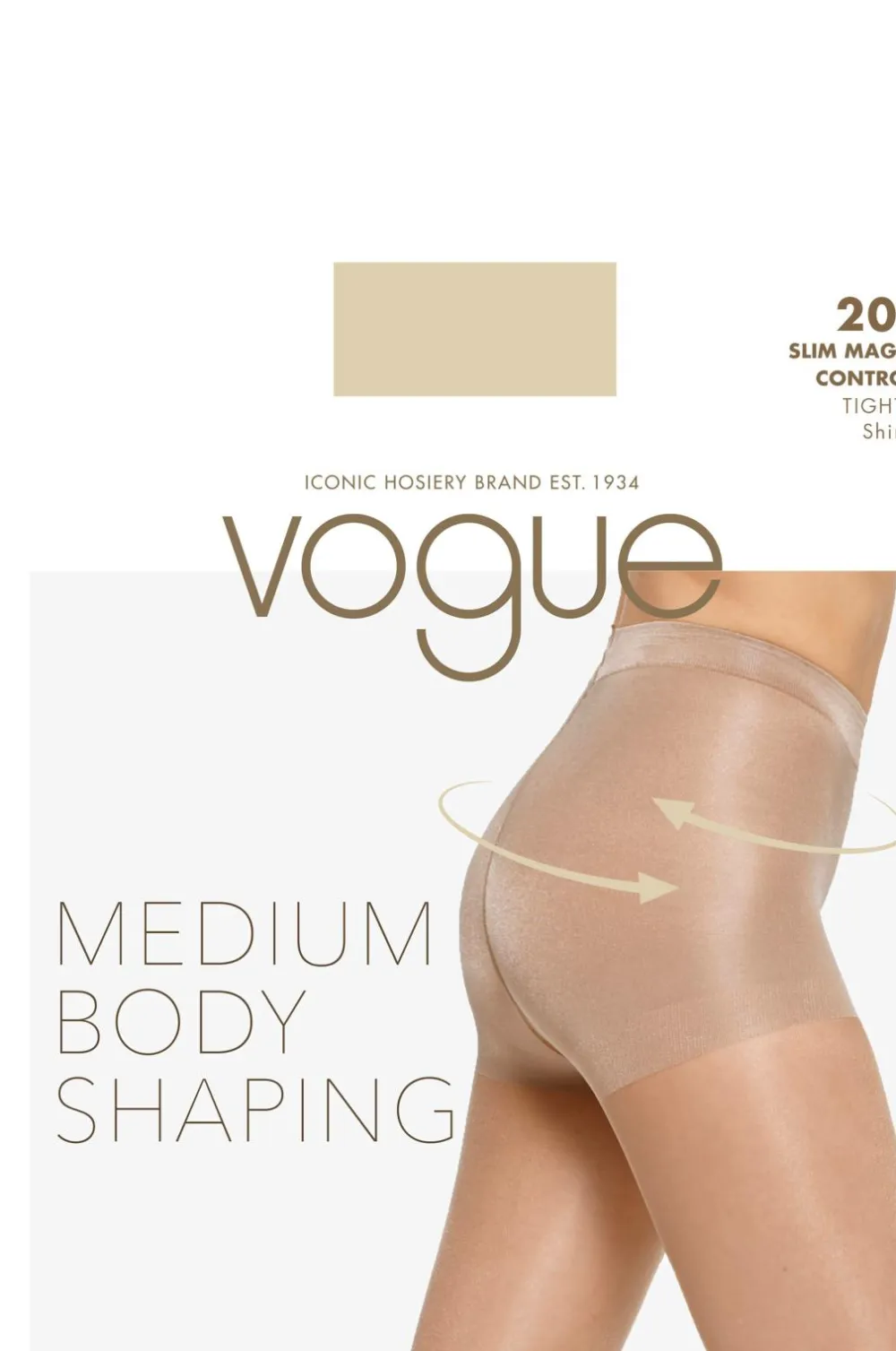 Vogue Strømpebukser Ladies Den Pantyhose, Slim Magic 20den - medium support Sort Best